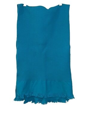 Giaquinto Tessitura Waffle Heavy Cotton Throw Blanket Italy Fringed